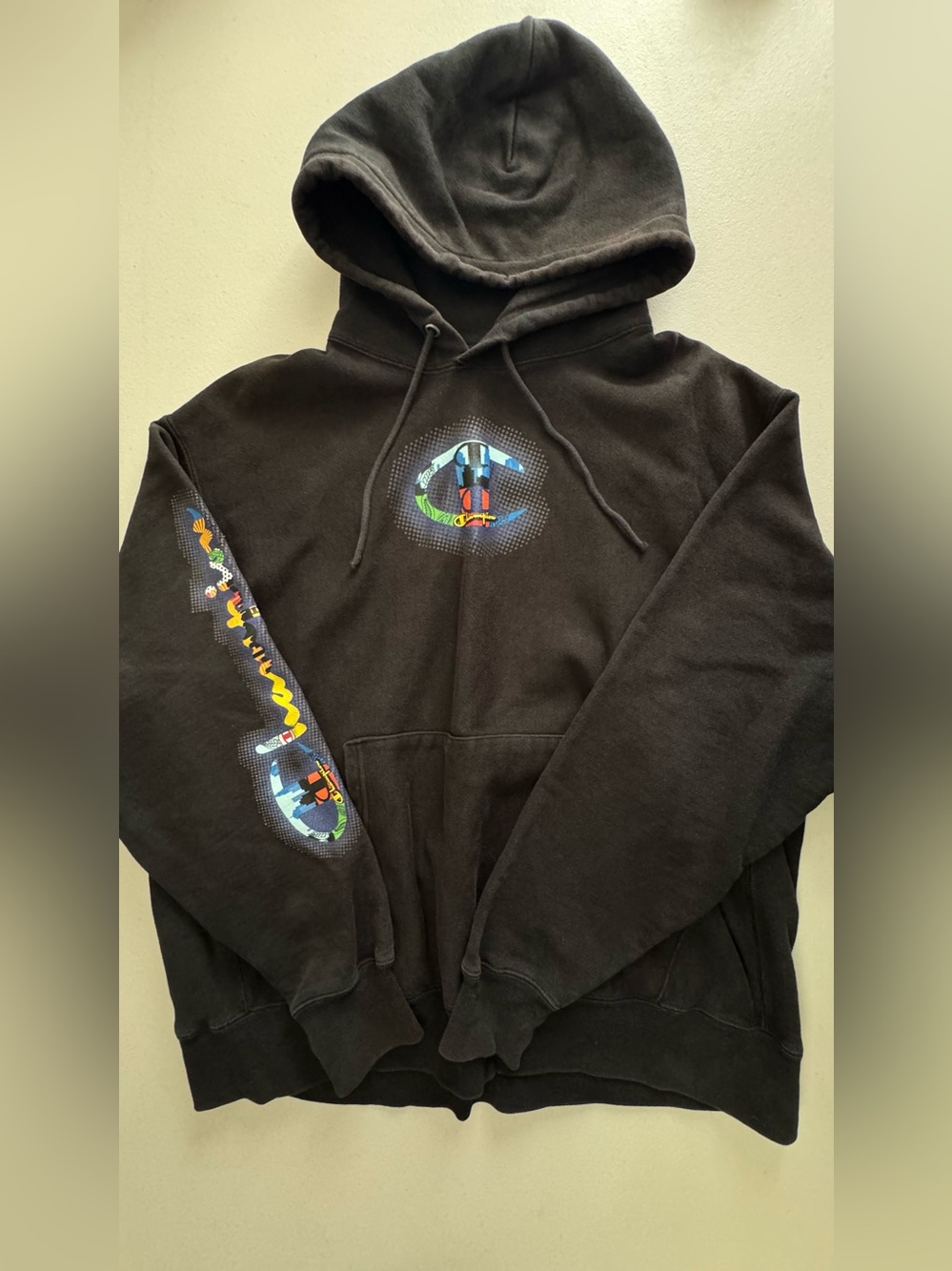 Black Graphic Champion hoodie
